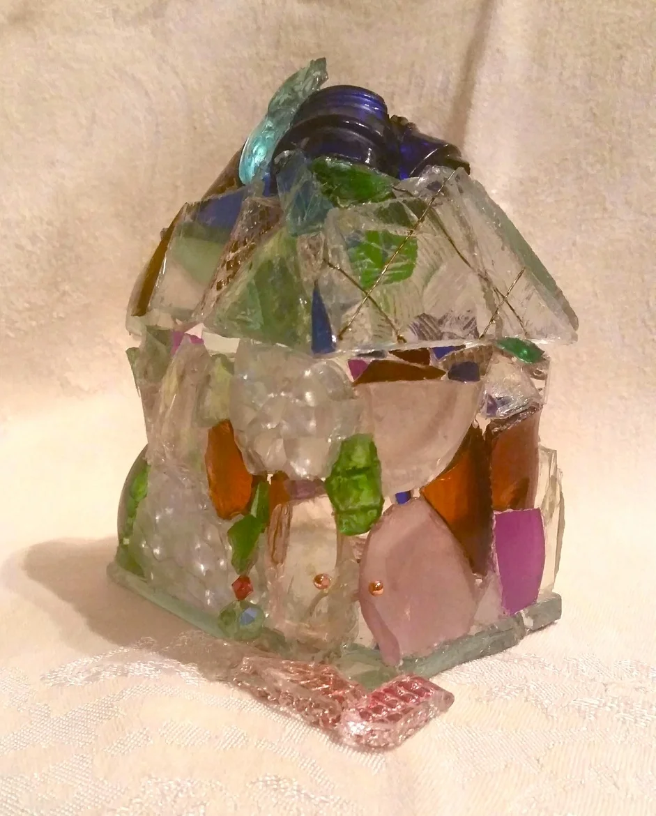 "Glass House" found glass, 4.75" x 4.75" x 4.25" AVAILABLE / $295