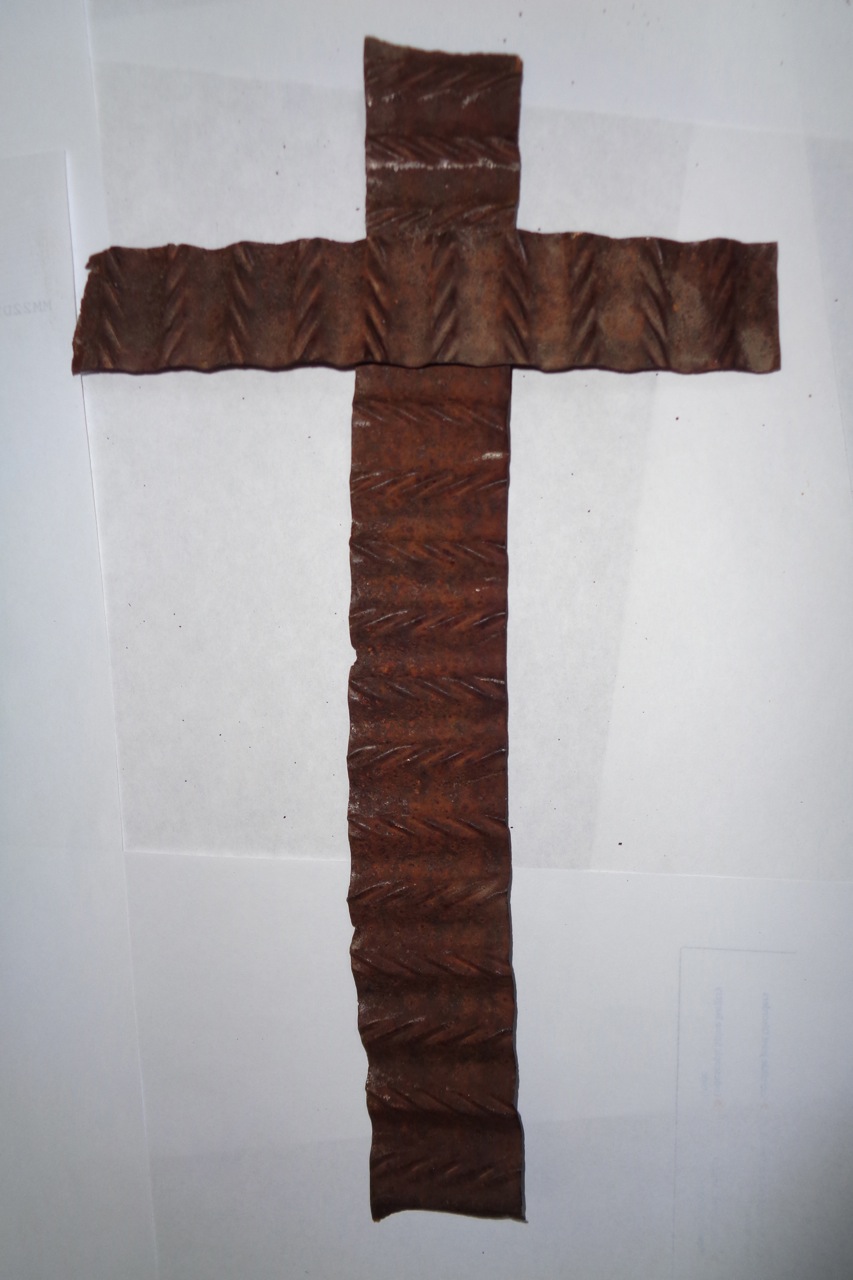 and formed the shape of a cross.