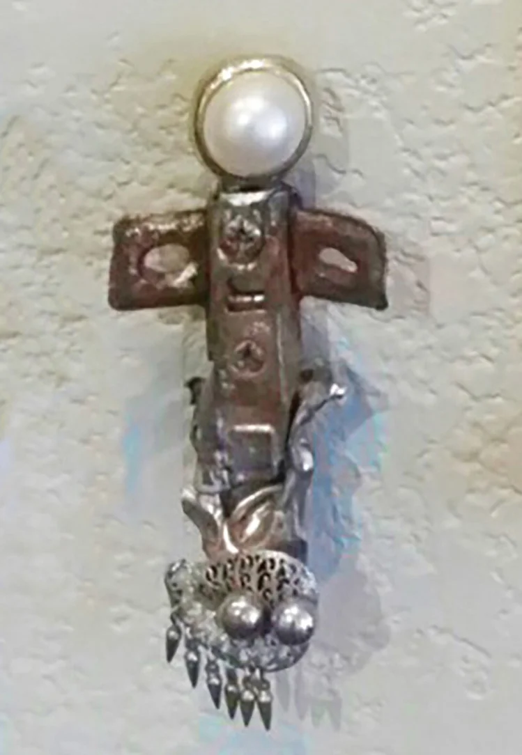 " Resurrection " mixed media, found object, 4"h x 1.5"w AVAILABLE / $35