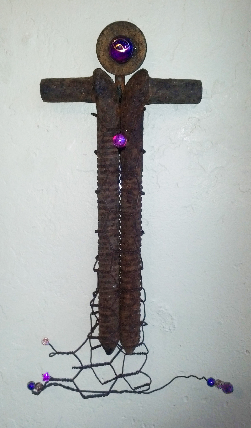 "Deep Purple" found objects, 9"h x 4"w AVAILABLE / $85