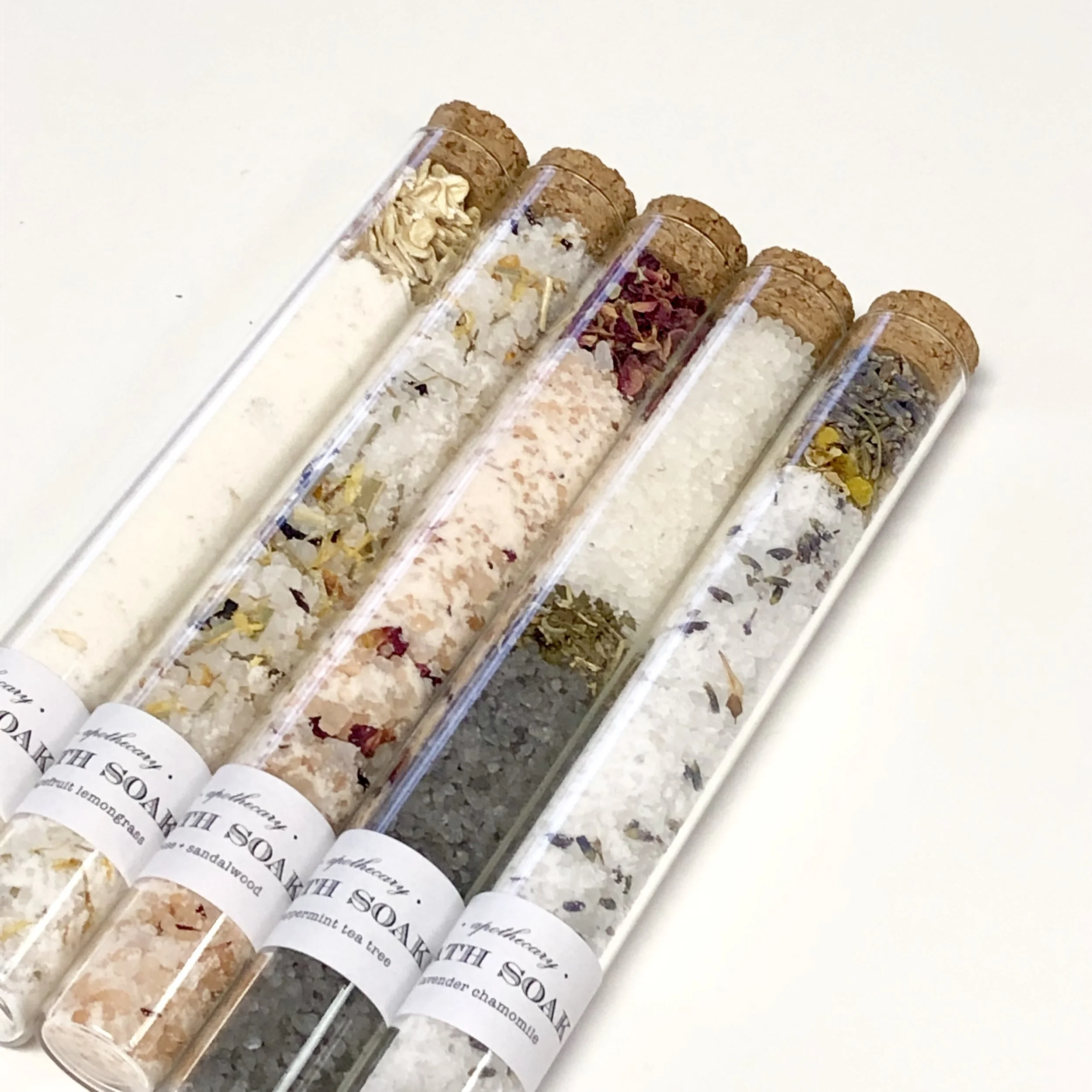 Grapefruit Lemongrass Bath Soak glass tubes