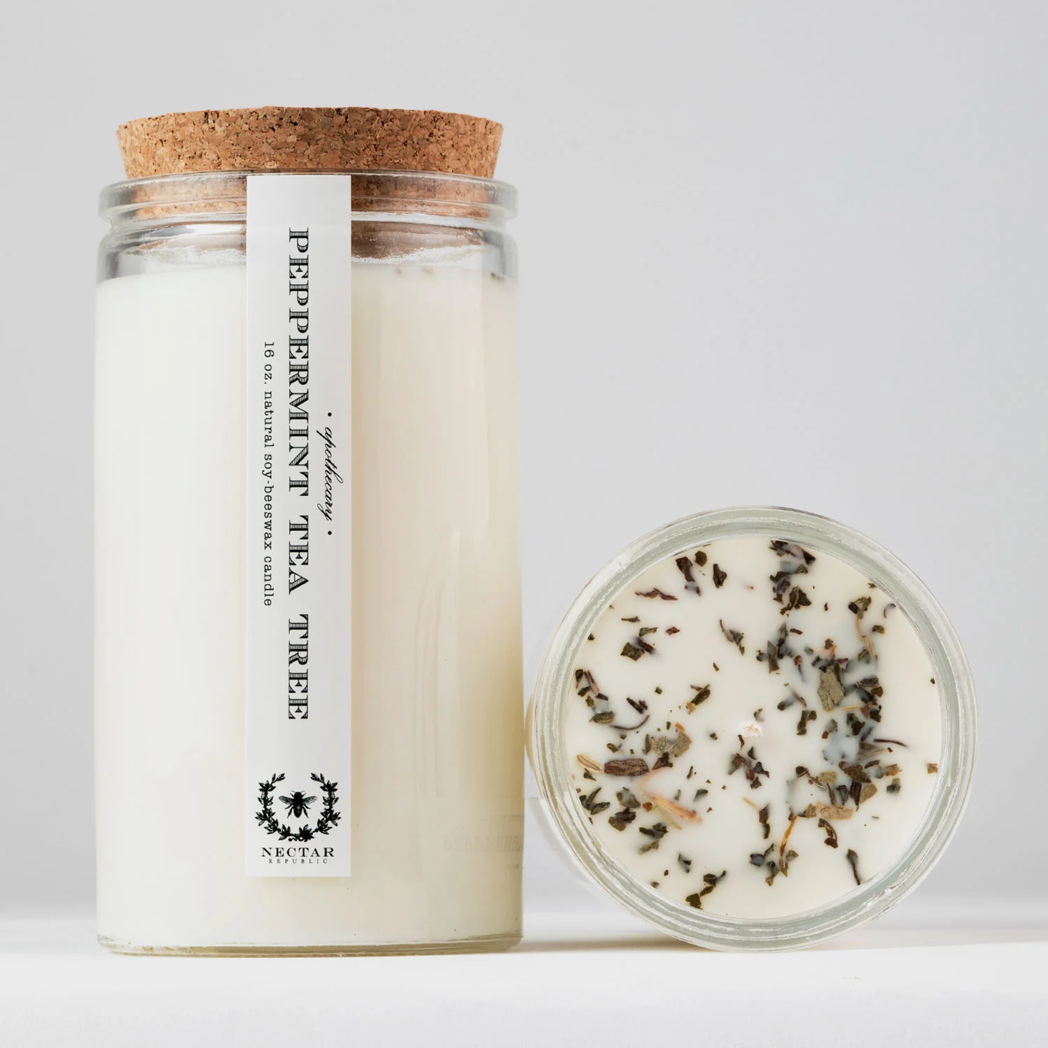 Peppermint Tea Tree Soy Beeswax Candle — Nectar Republic