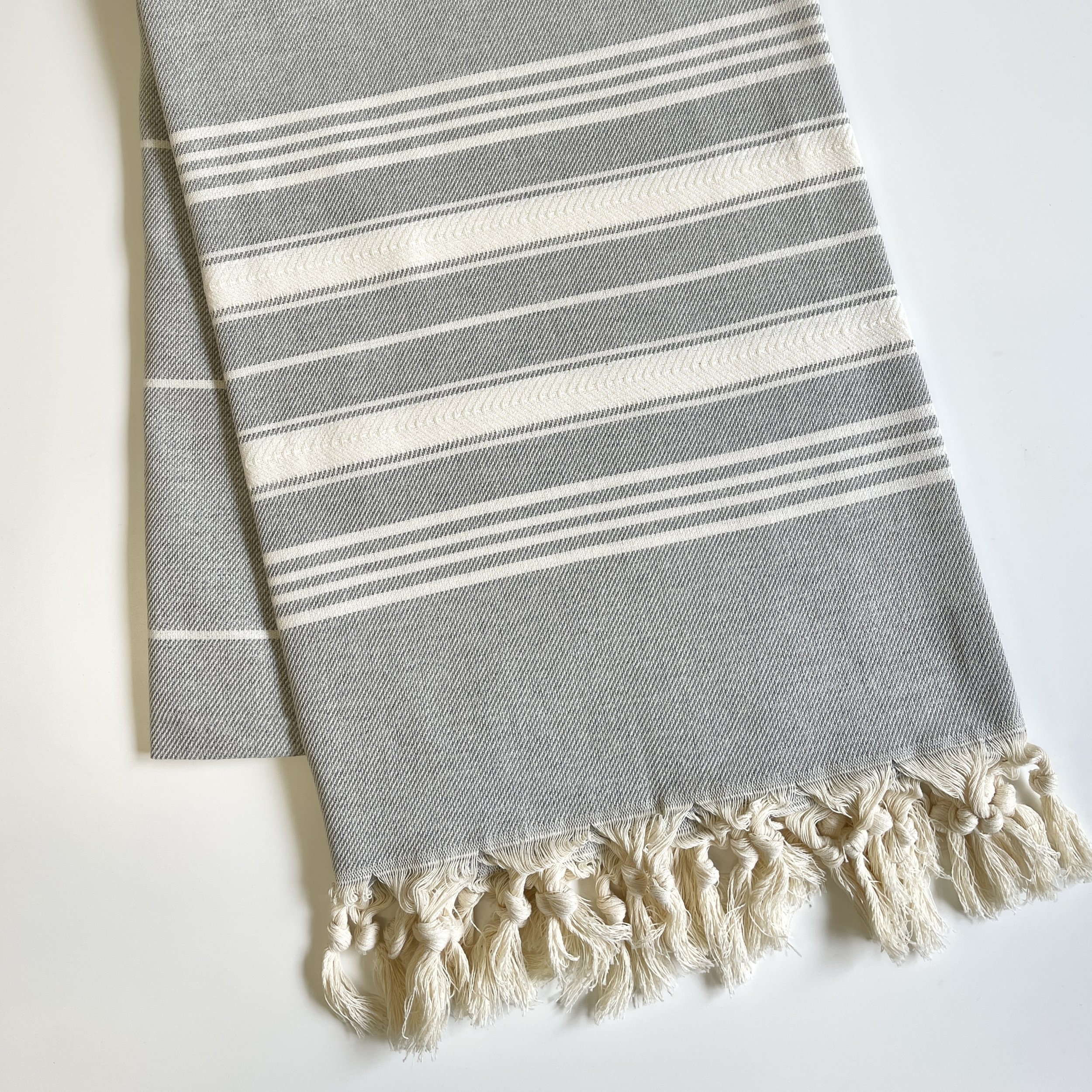 Gray Stripe Turkish Cotton Towel product