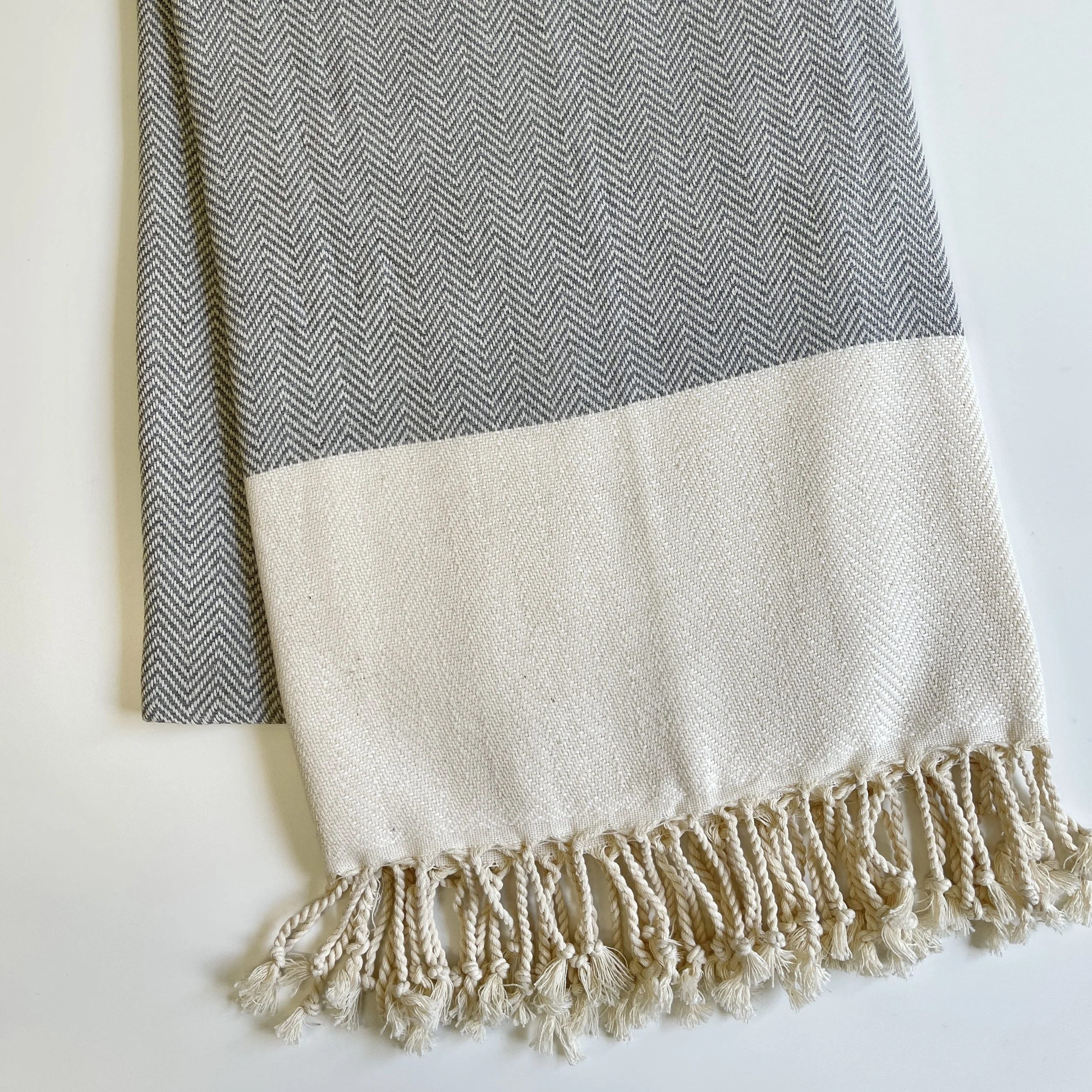 Gray Herringbone Turkish Cotton Towel product