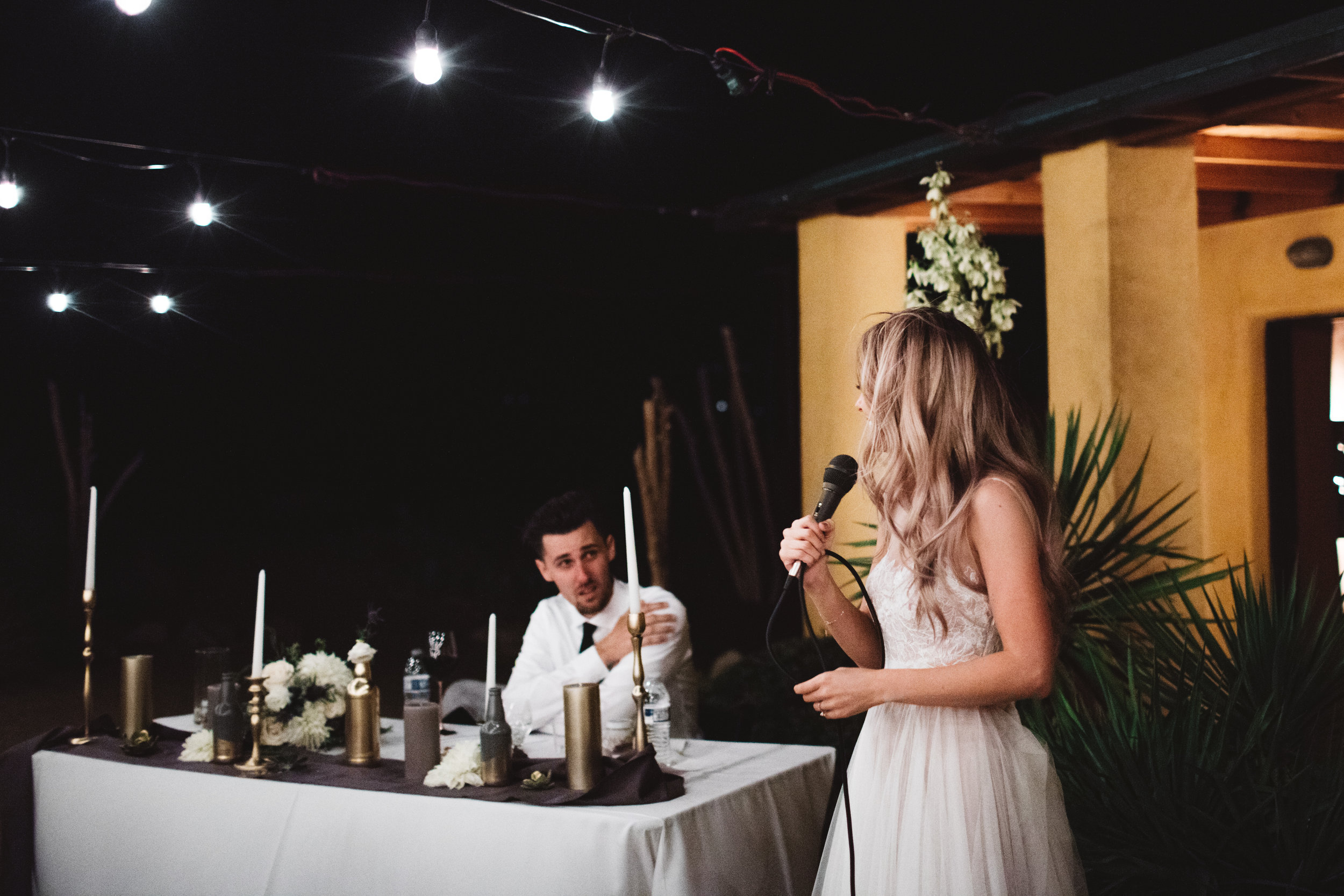  Before their first dance Cara grabbed the microphone and turned towards Nate. She wanted to give Nate something that he never would expect. She said that over the course of their relationship, Nate has encouraged her to dig deeper with her creativit
