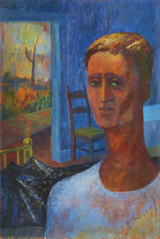 To Be Alone , 1960/1961; oil on board, 35.75” x 23.75”, signed and dated 60 lower right; titled and dated 61 on verso.