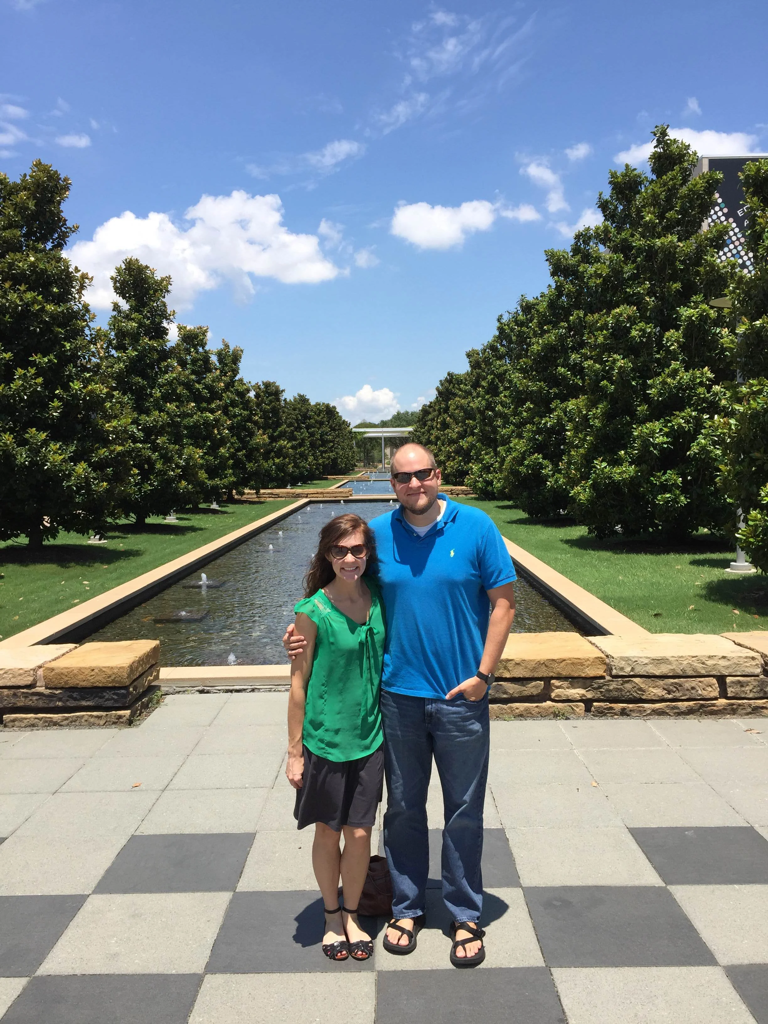 Our first day at UTD, standing in Chess Plaza, one of the iconic locations on campus!&nbsp;