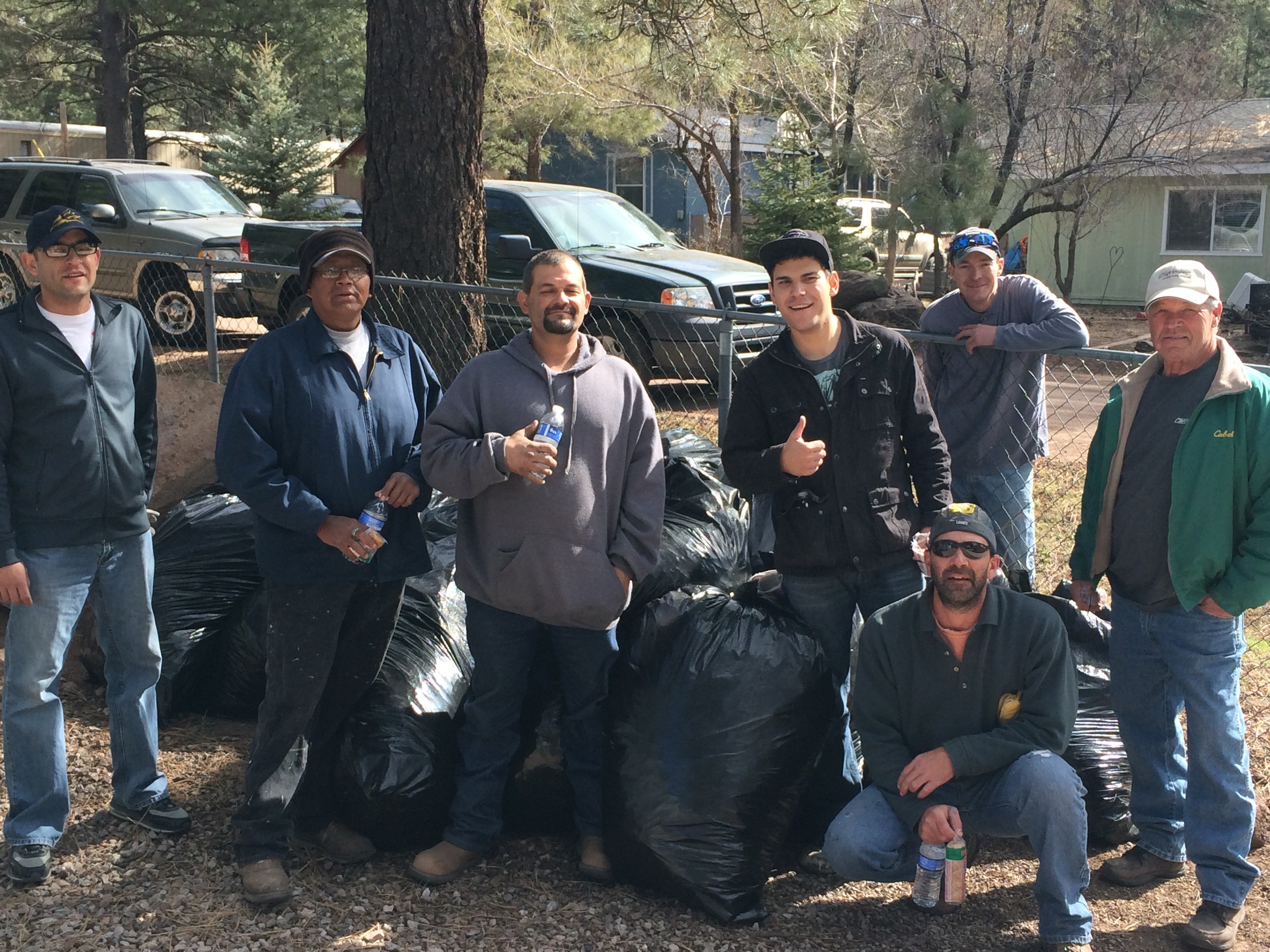 These gentlemen cleaned up two yards of dangerous pine needles and brush, making homeowners safer and easier to get around. Thanks!