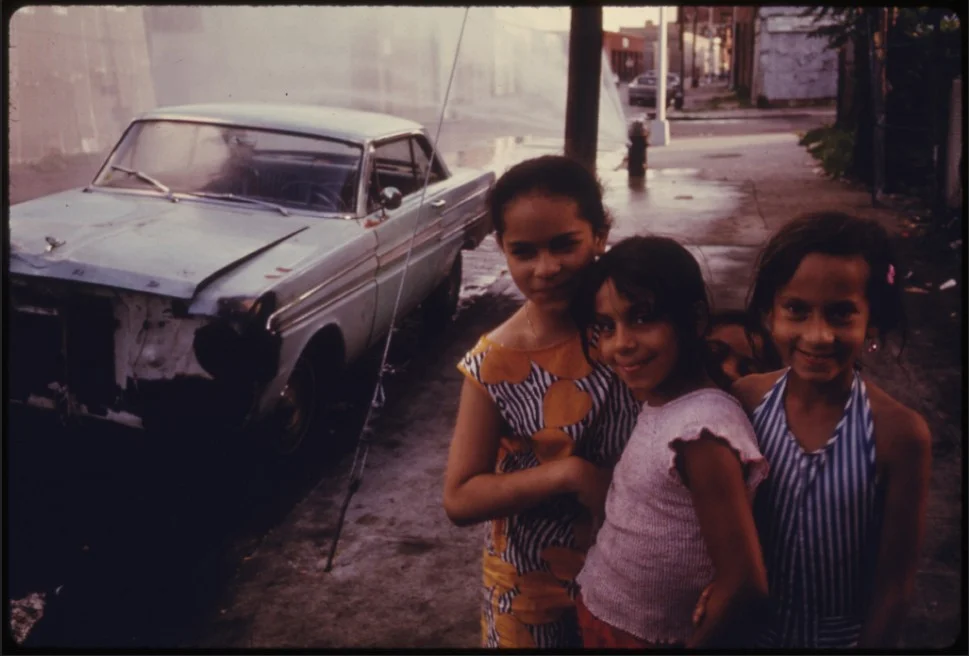 Three Young Girls on Bond Street in Brooklyn August, 1974 U.S. National Archives: 412-DA-13491