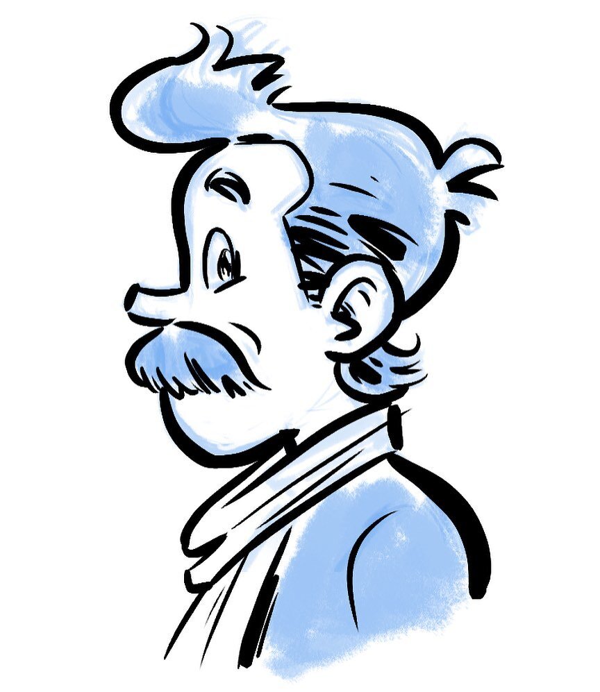 Happy birthday, Tintin! I got you a nice cozy scarf for your 93rd. And a mustache. AND a mullet!🧣🇧🇪🍾
.
.
.
.
#tintin #bandedessinee #birthday #cartooning #inking #comicsart #hipsterfashion #scarfstyle #mullet #cowlick #update #characterdesign #vi
