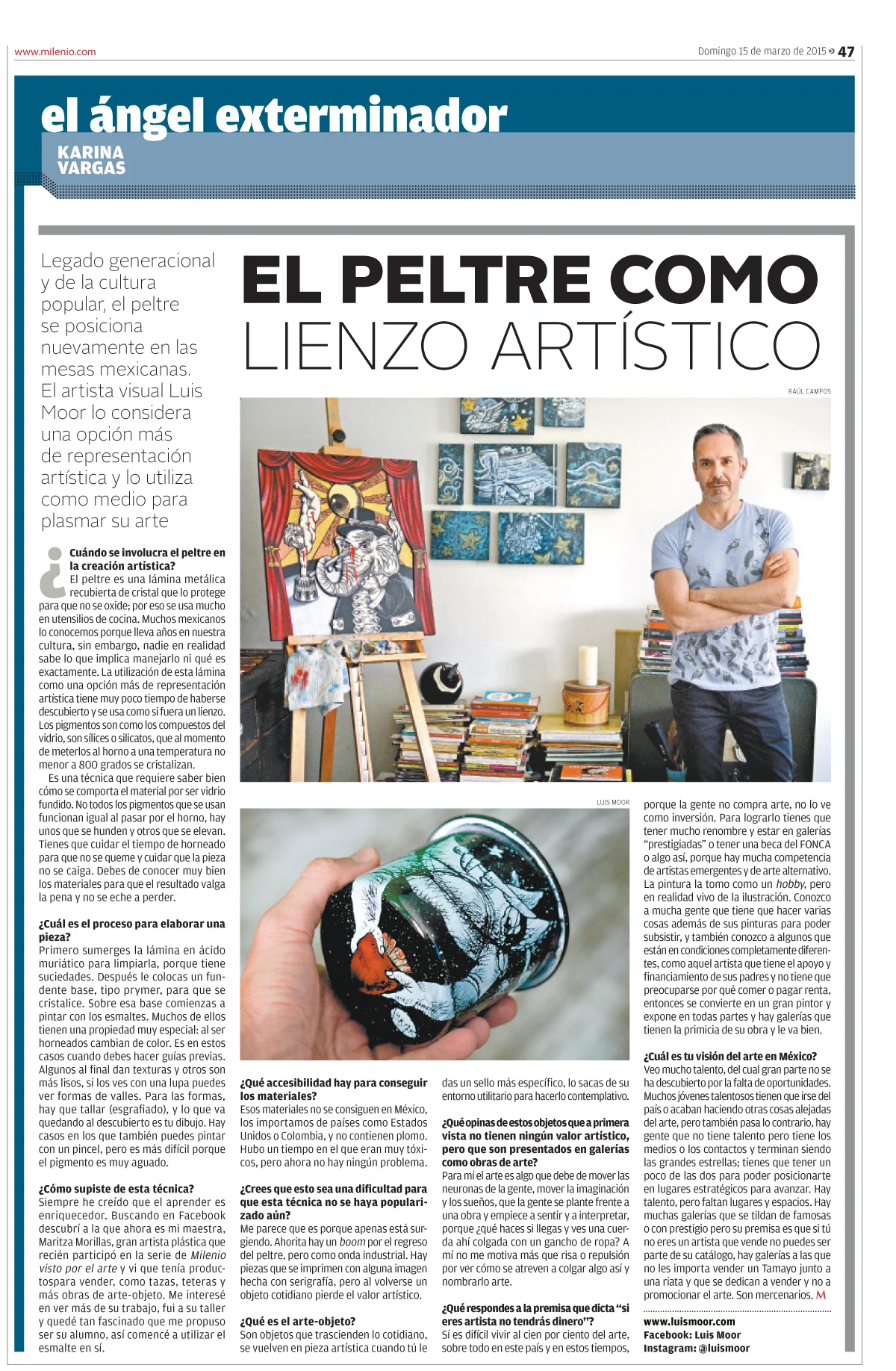 Milenio diario, página 47. Domingo 15 de marzo de 2015.