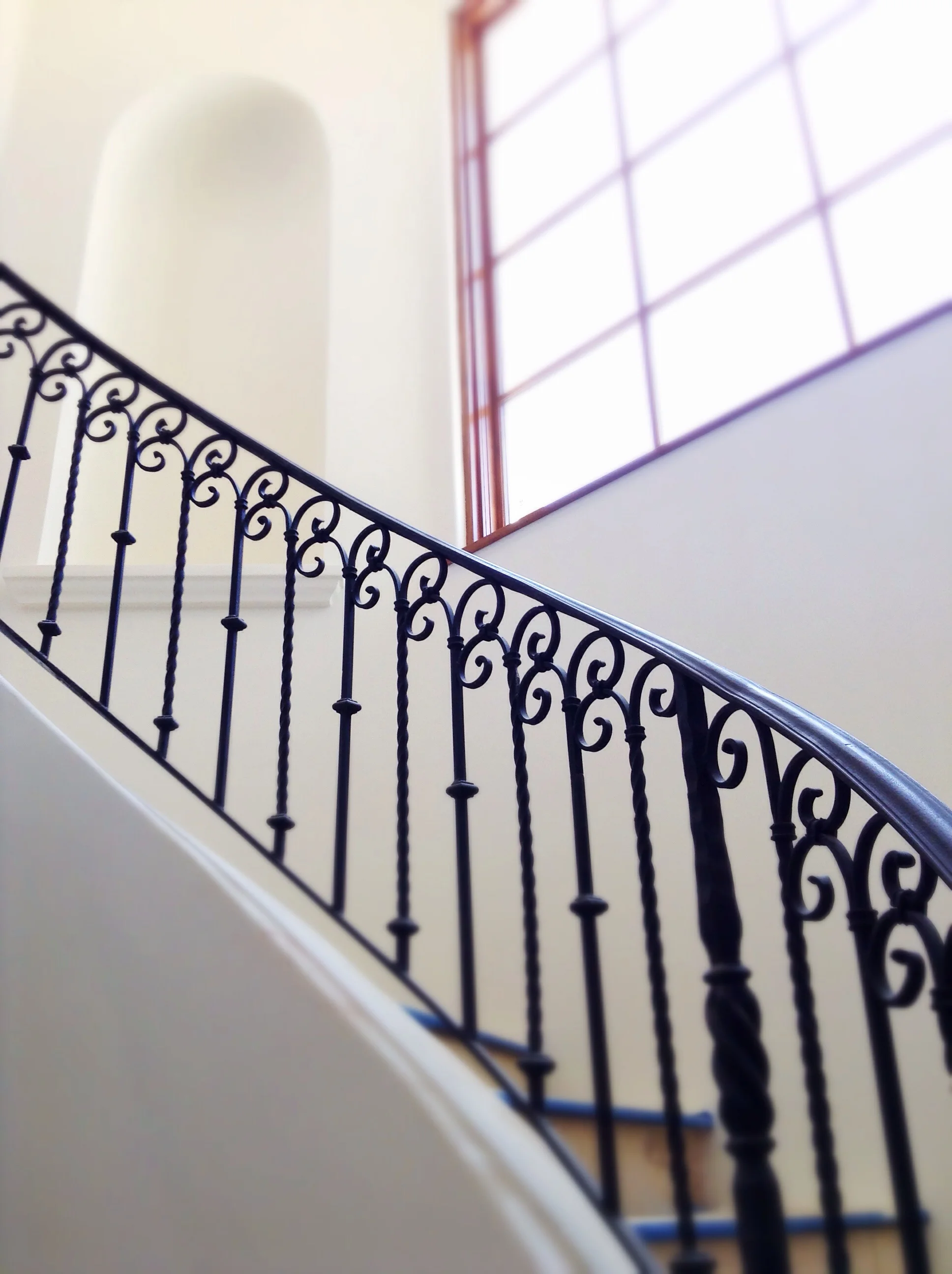 Custom hand forged stair rail