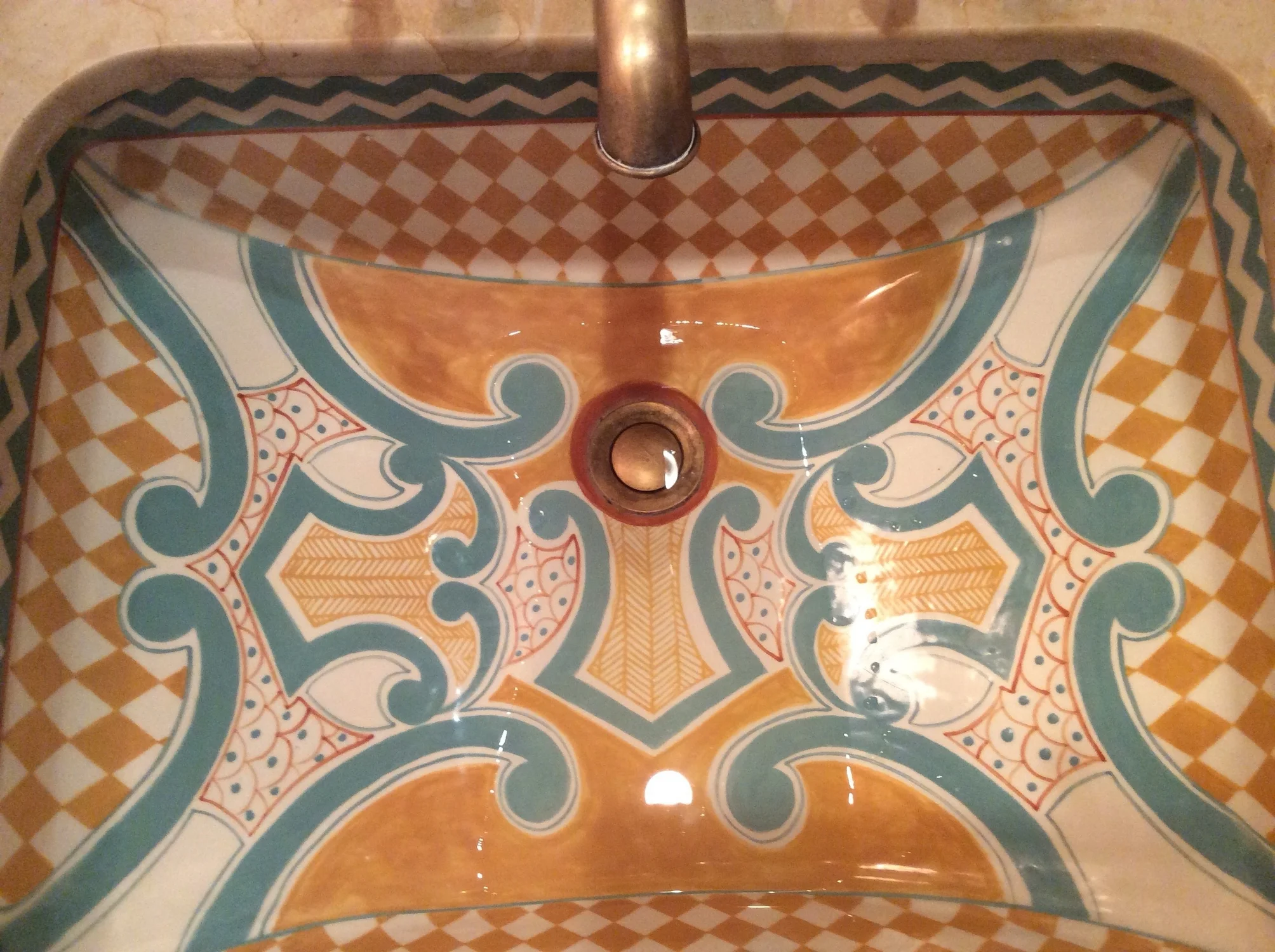  A beautiful ceramic sink to add color. 