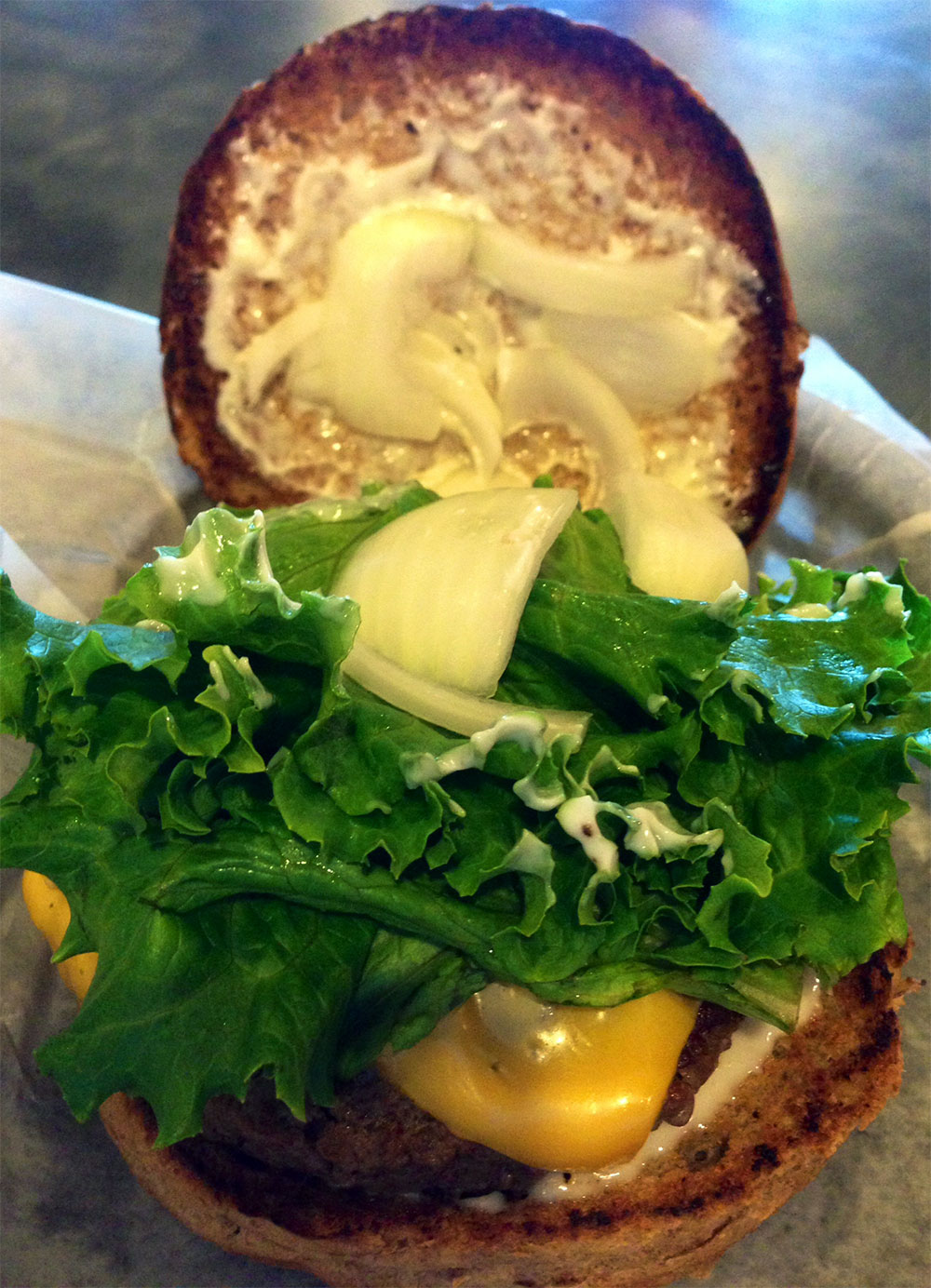 The Certified Angus Beef burger with cheese from Island Grill