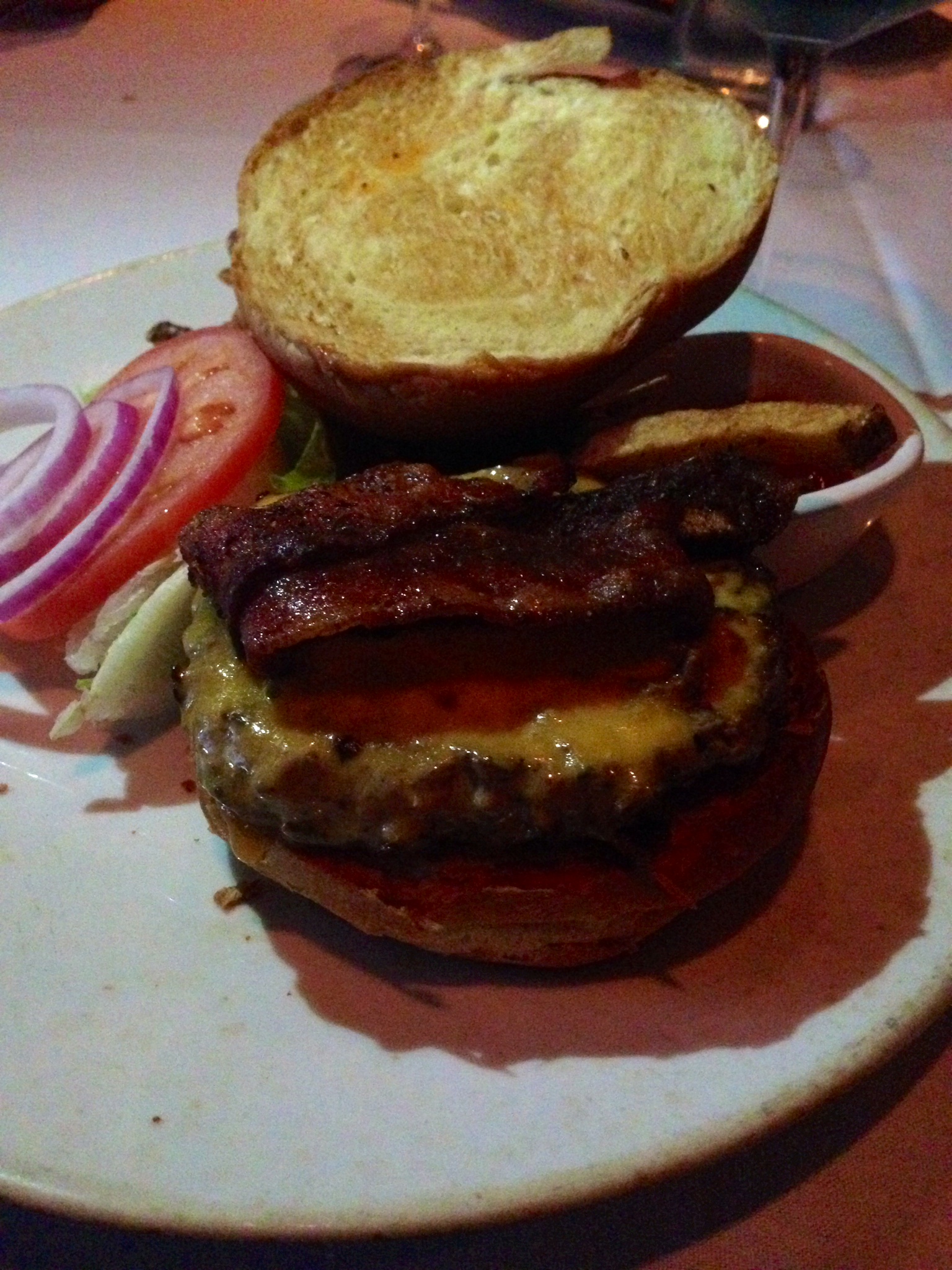 Prime Burger from Fleming's Steakhouse - even better with red wine