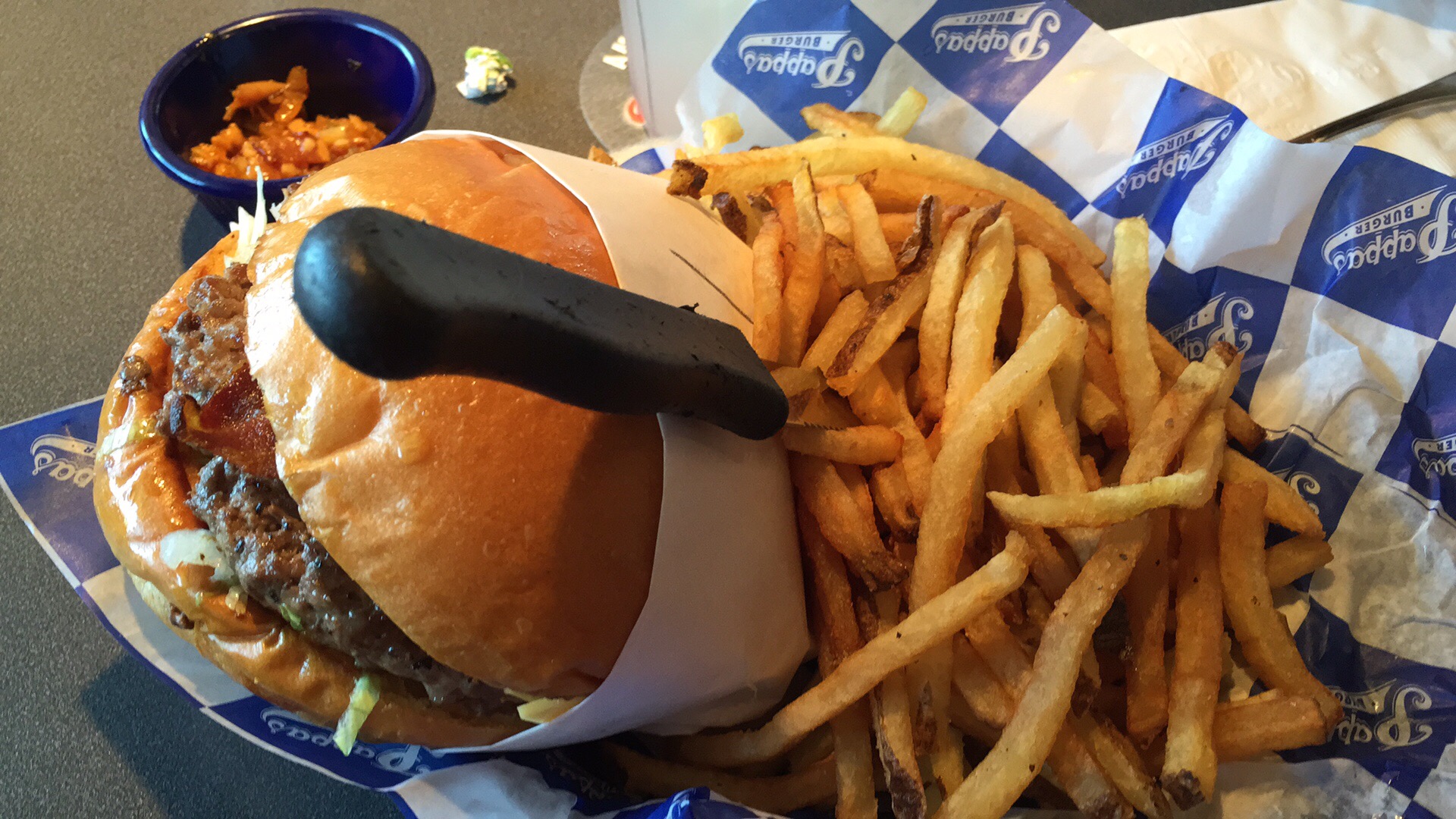 While nicely presented, the Bacon Cheeseburger from Pappas Burgers was quite underwhelming