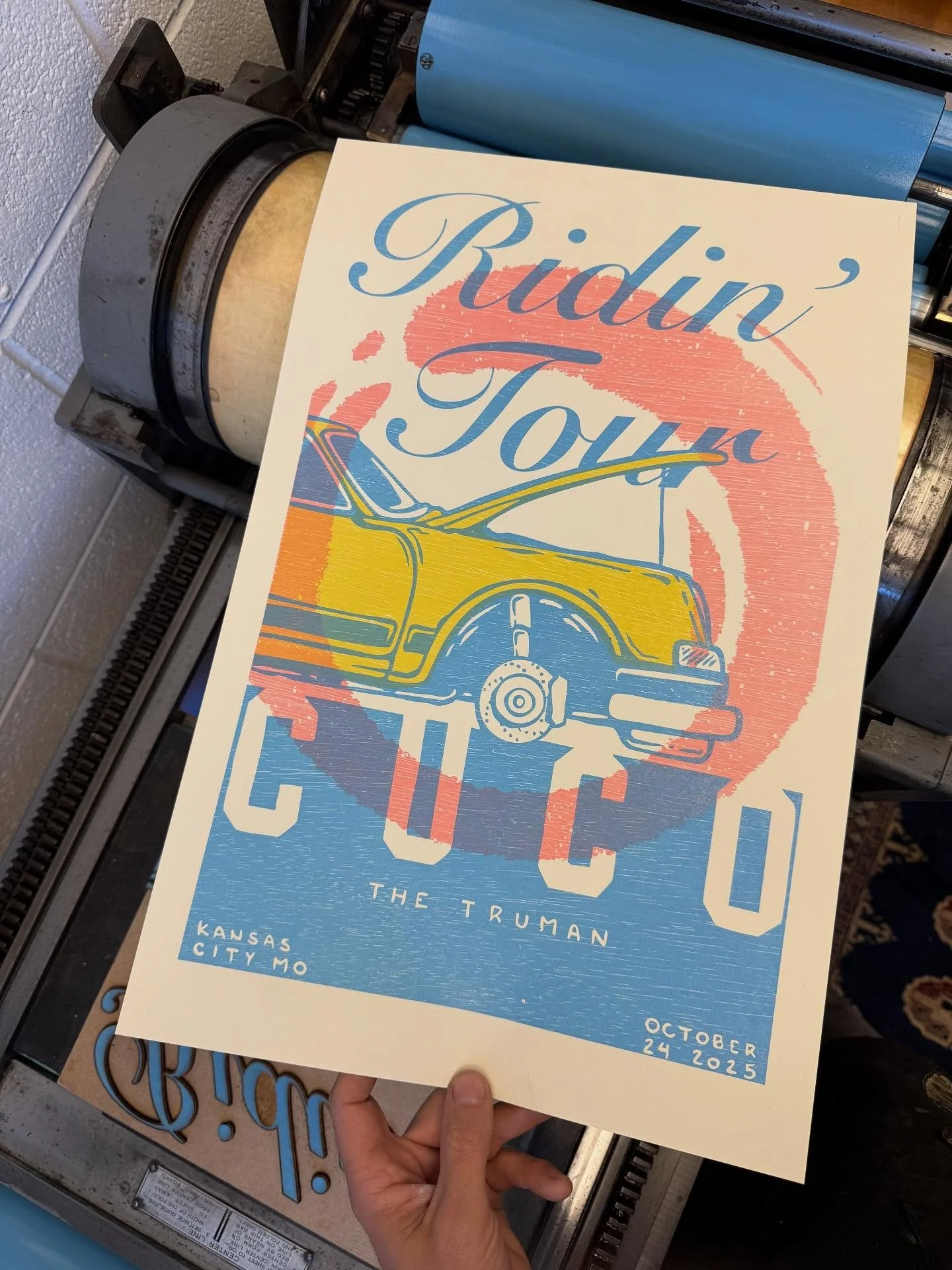 The best part about printing for musicians is finding new musicians to love. Case in point @cucopuffs is so sick and I&rsquo;m so stoked I got to pull these prints. 

Printed for their show at @thetrumankc this past Friday. Thanks to @ridinhighproduc