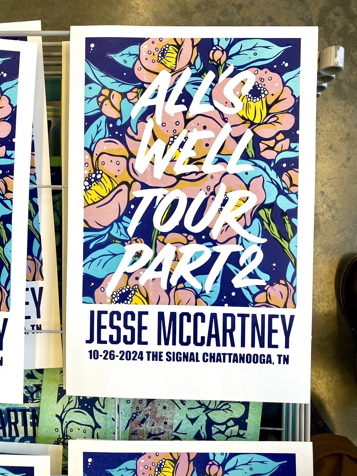 Hand-printed letterpress concert poster made for Jesse McCartney live shows