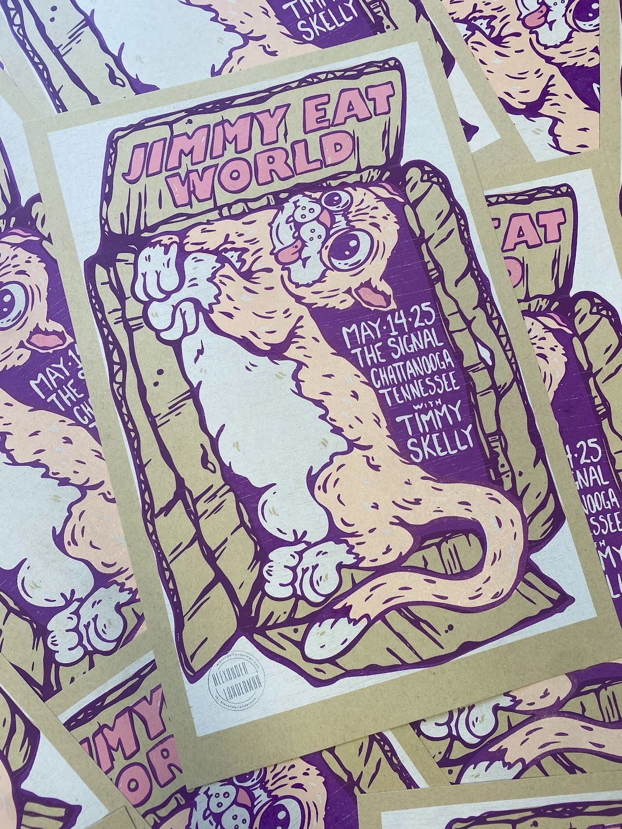 Letterpress show poster created for Jimmy Eat World live performances