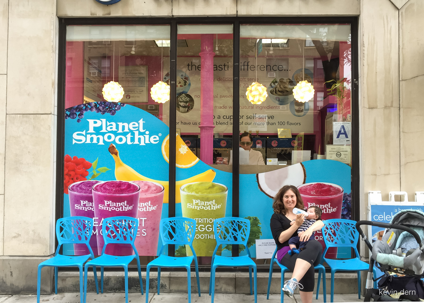 Jack enjoying a bottle on Planet Smoothie. 