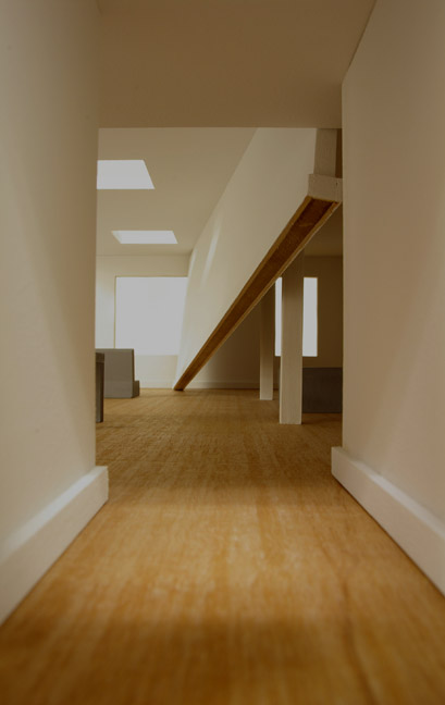 Thomas Lendvai, “Two Steps…,” Model of Site Determined Wall Installation for LKC, Wood, Sheetrock, Various Building Materials, 2009