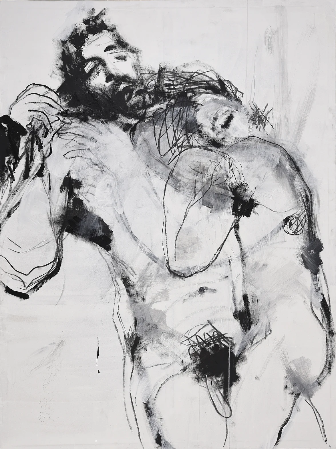"Lovers," 200 x 150 cm, acrylic & charcoal on canvas
