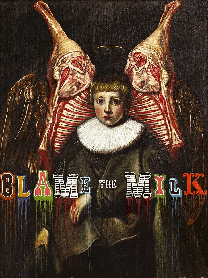 Drew Simpson, “Blame the Milk,” Oil on Board, 30x40 cm, 2011
