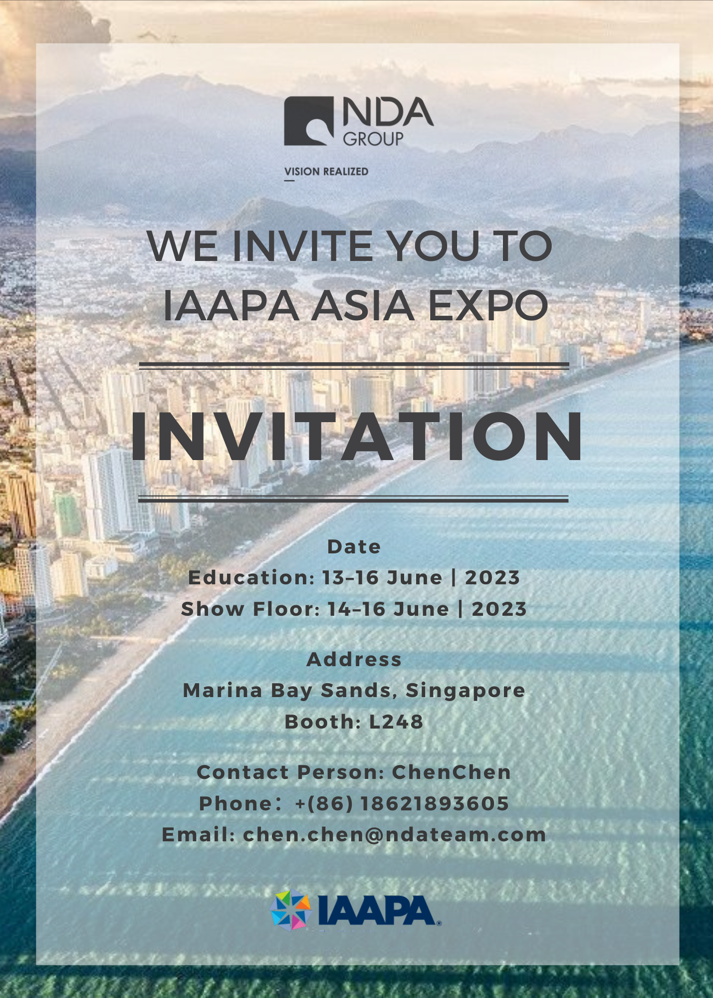 June 13 NDA goes to IAAPA Expo Asia!