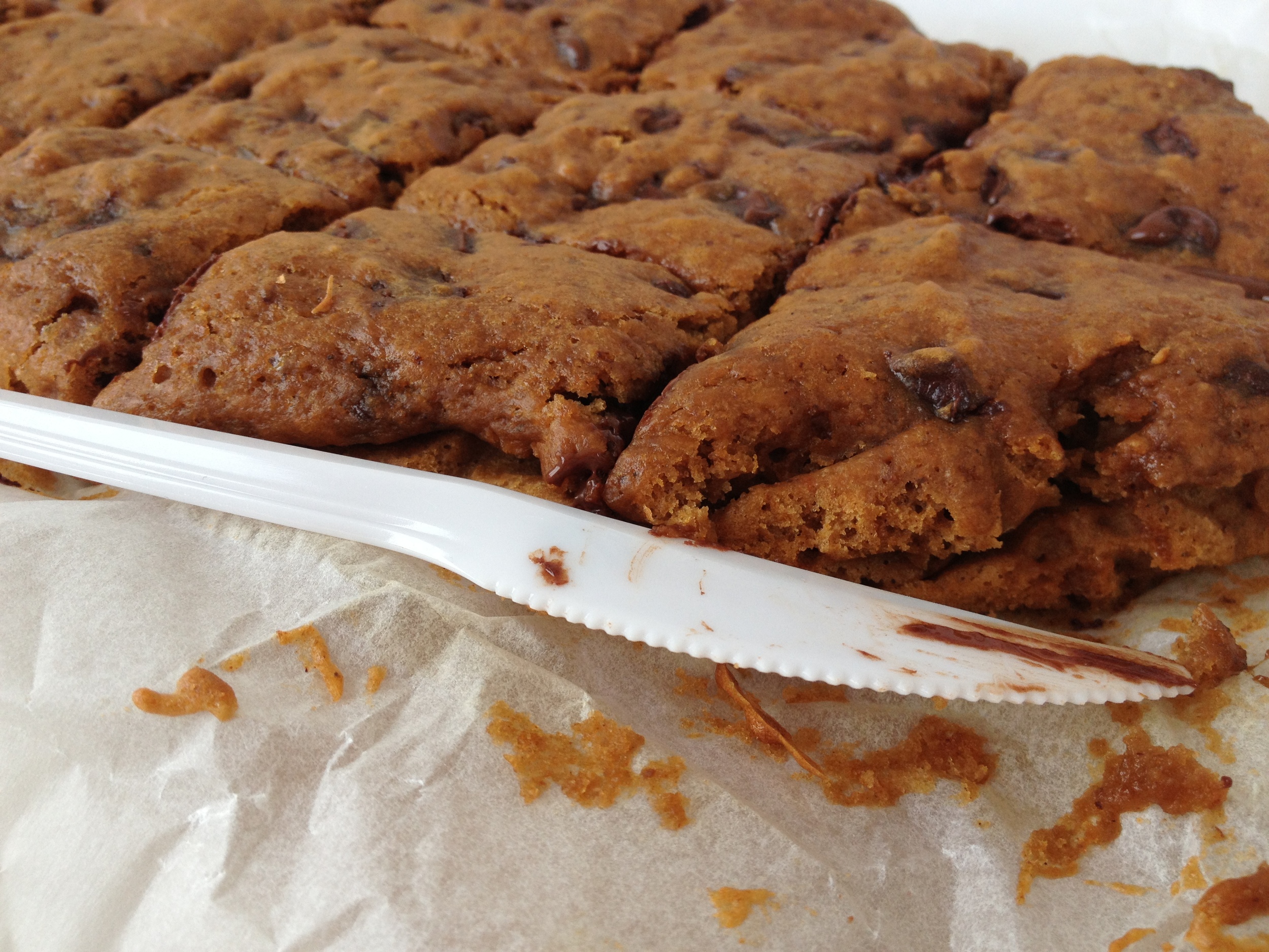 Close Up With Knife + Brownies Cut