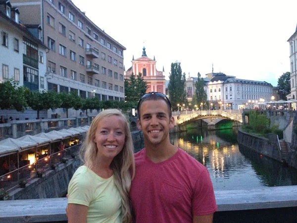 In the city center of Ljubljana, Slovenia