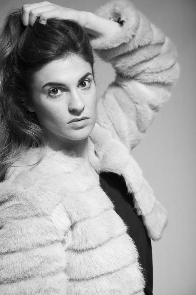  Model: Carrie Edwards, studio portrait, black &amp; white 