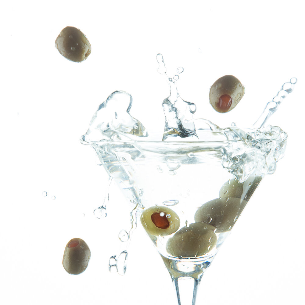 Martini with a splash of olives