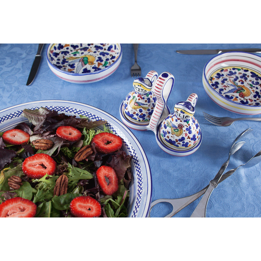 Strawberry and Pecan Salad served on Deruta Ceramics