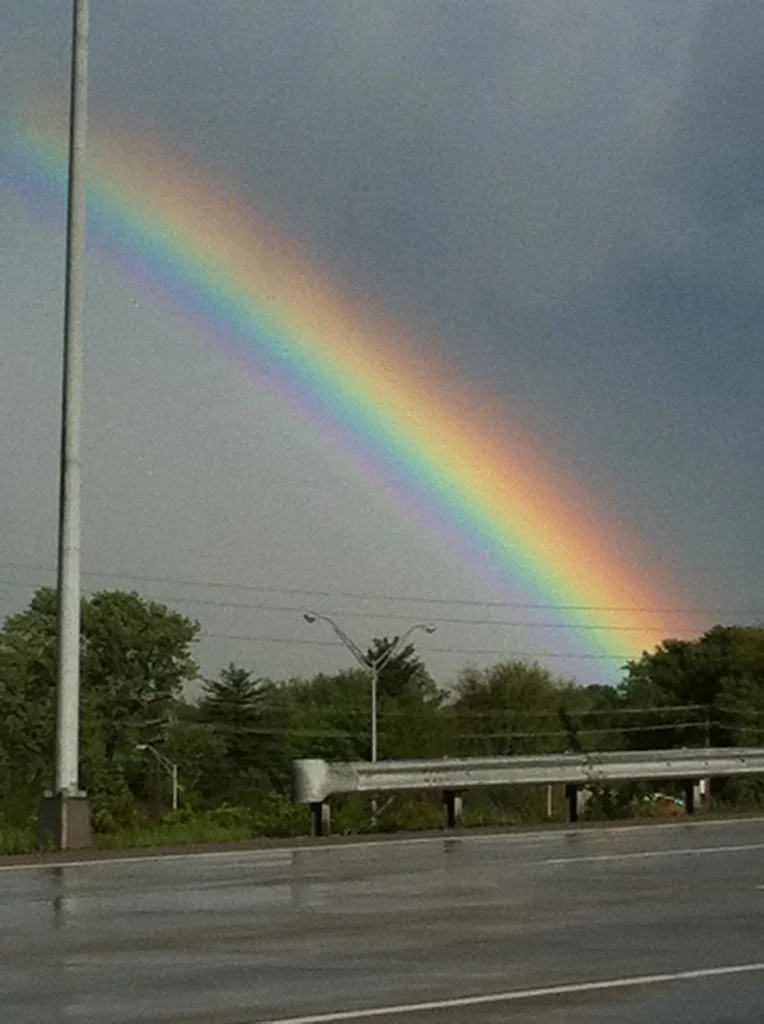 Figure 1. A rainbow formed by sunlight striking water droplets. Unknown photographer. Courtesy of the National weather service. ( Source Link ).