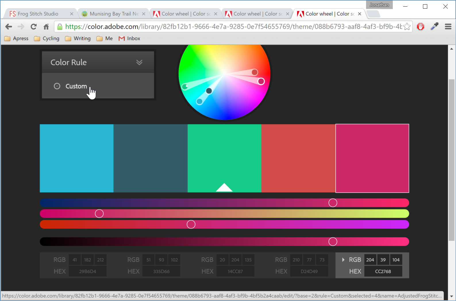 Figure 6. Dialing down the bright pink