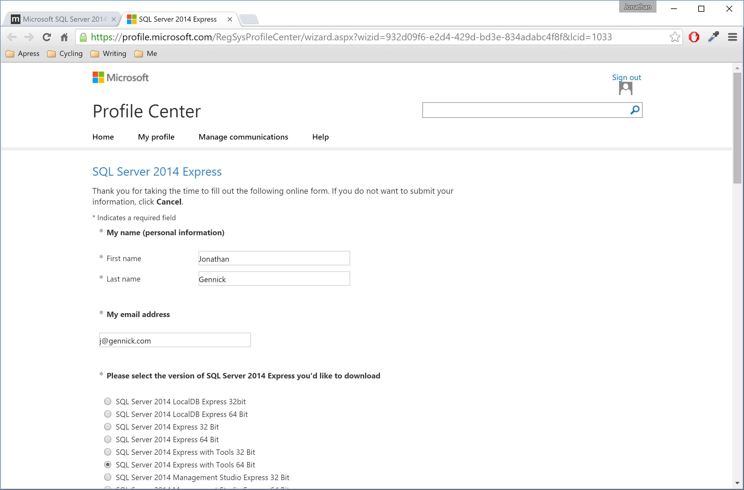 Figure 2 . Fill out the form