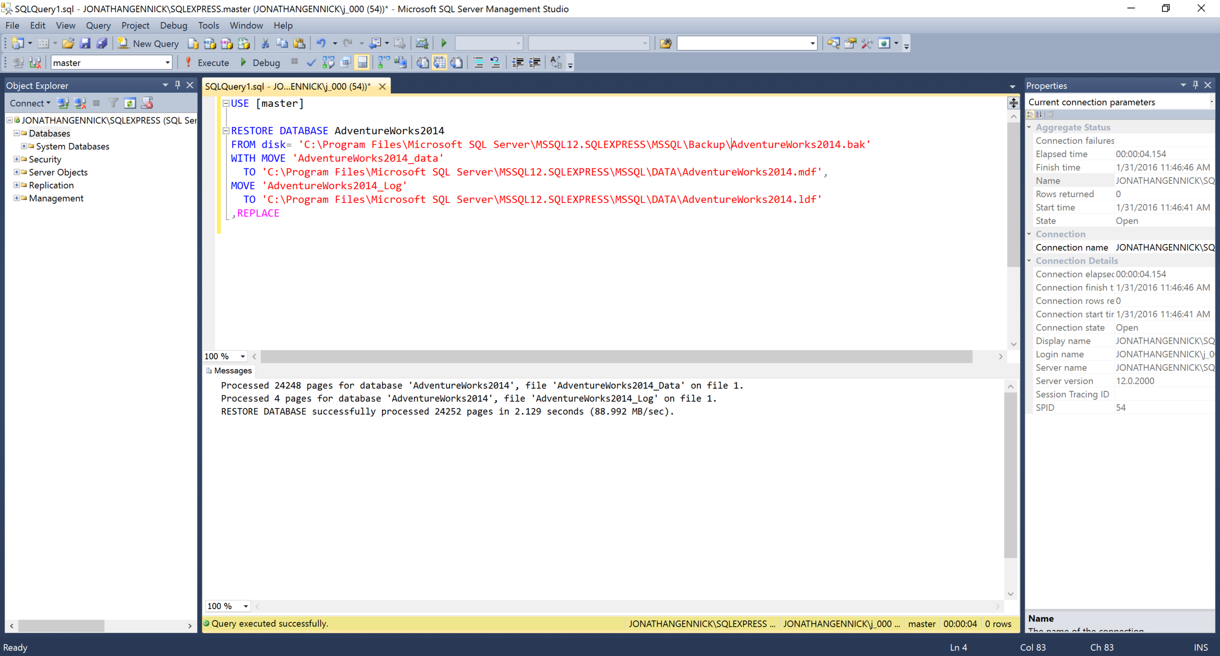 Figure 9 . Restoring from the backup
