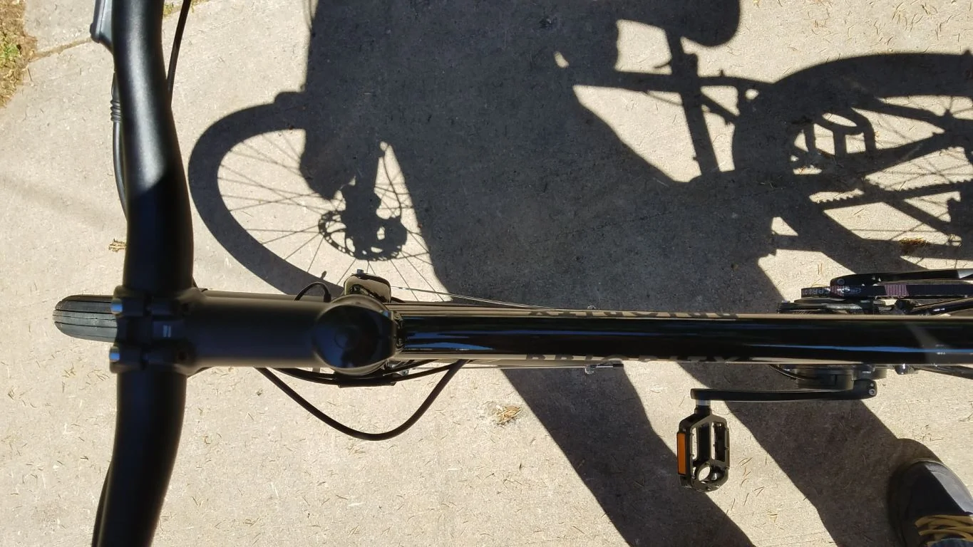 Is it straight? It is now! I'm so picky...Happy with the alignment, I evenly tightened the stem bolts, taking care to alternate between them as I brought them to an even clamping pressure.