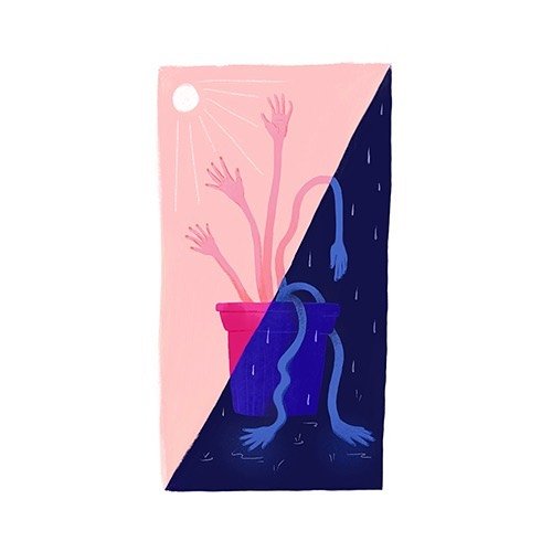 Light and Shadow 🌖 a drawing I did a while back about having to cope with distance from a loved one. Feeling the light again of someone you&rsquo;ve missed can be so healing.

#distance #lightandshadow #selfcare #distancelove #planthands #natureheal