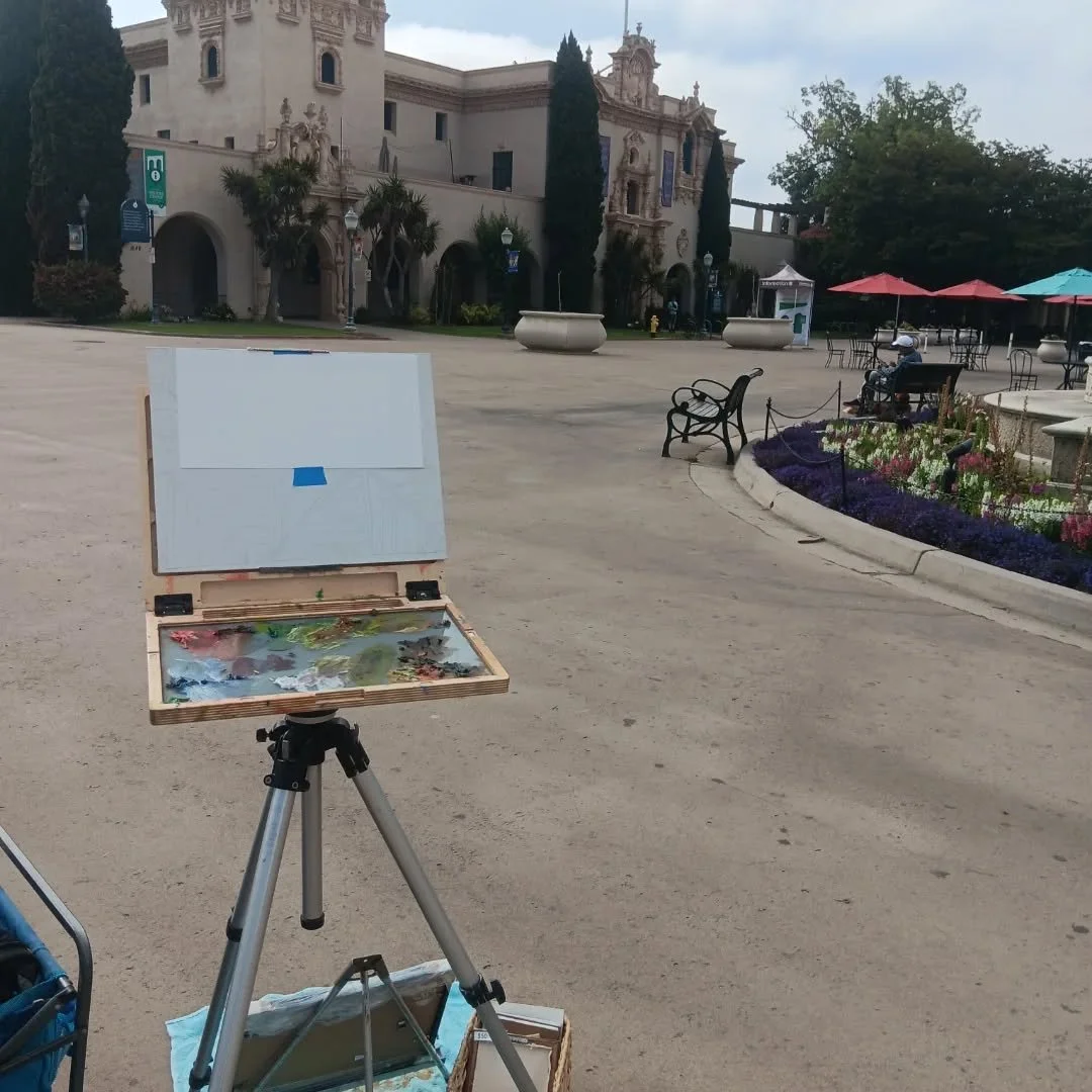 New balboa park painting! I do love a double wide format.
.
.
.
#pleinaire #balboapark #balboaparkart #SpanishVillageArt #oilpainting #sandiego