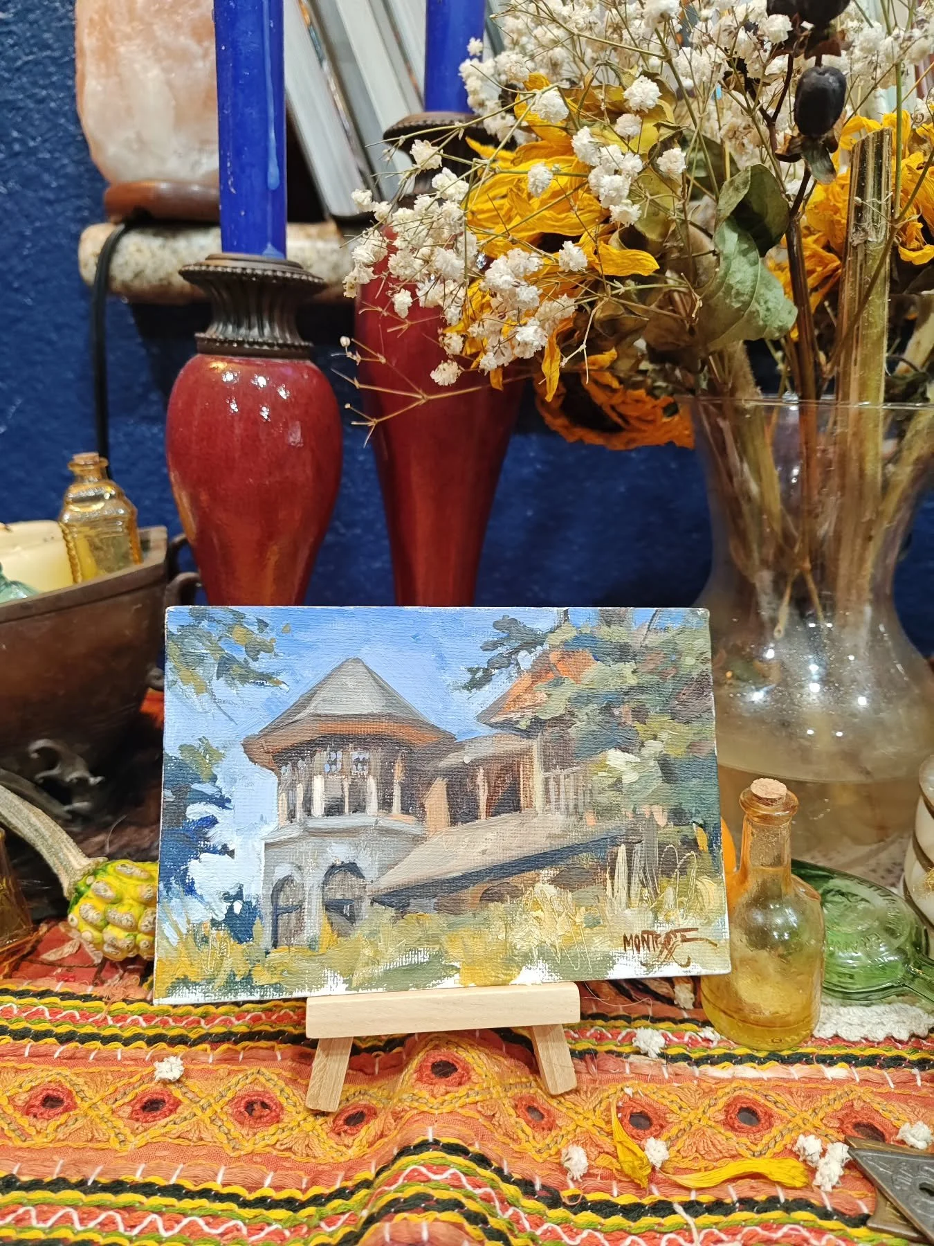 Another little fall colored painting. These small ones are good practice! 
.
.
.
#falltrees #fallcolors🍁🍂 #smallart #falldecor #sandiego #sandiegoartist