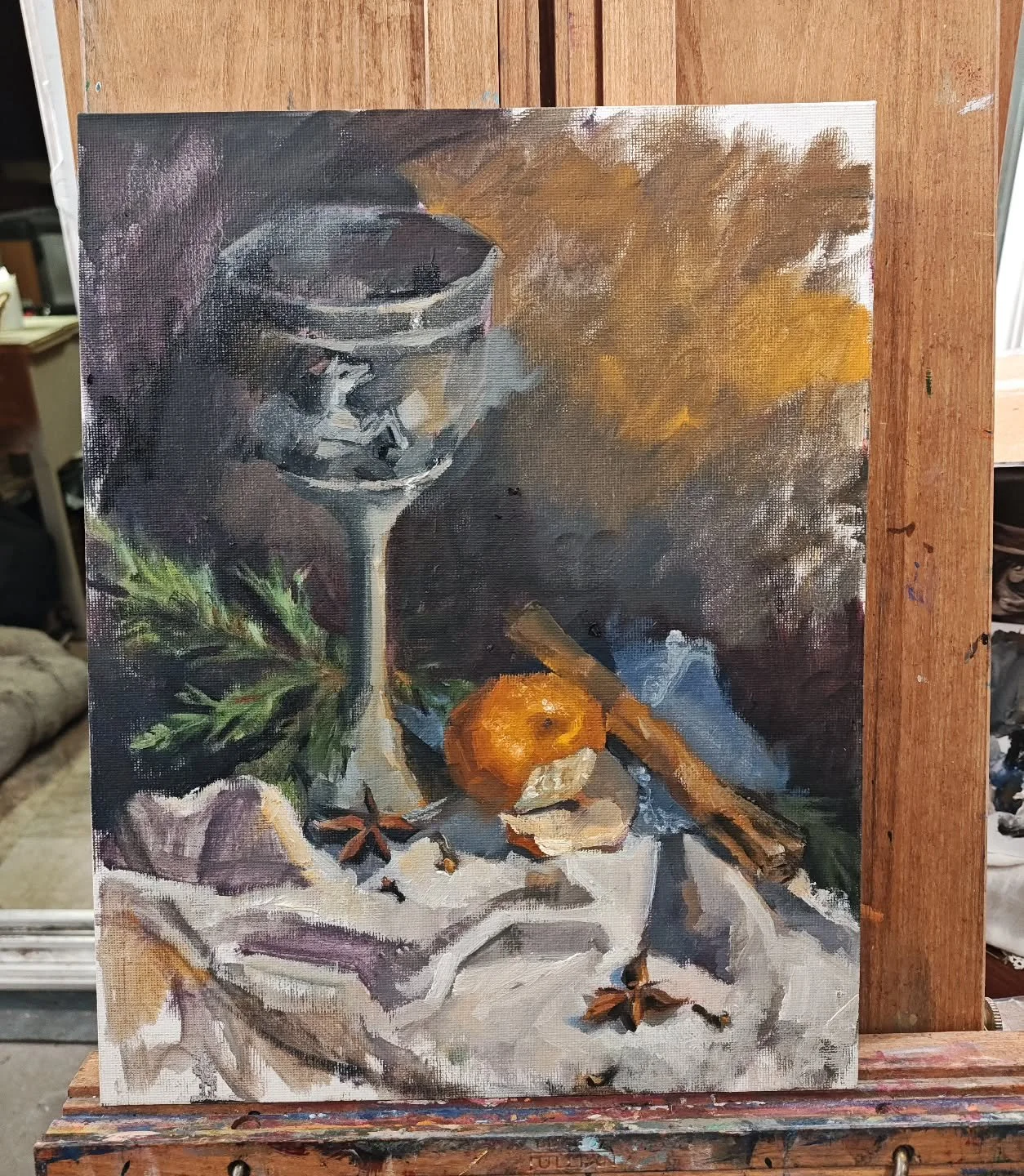 Day 26 #stradaeasel 
Back pain kept me from doing a whole lot this evening but I put some work in on this goblet
