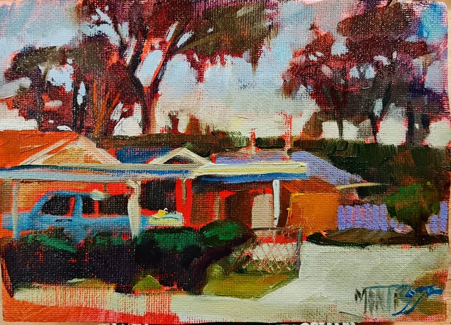 My entry for the @lpapamembers postcard show! These personalized, hand-painted 5" x 7" postcard "gems" are more than just art; they are a direct investment in the future of the plein air tradition. Head over to the LPAPA website t