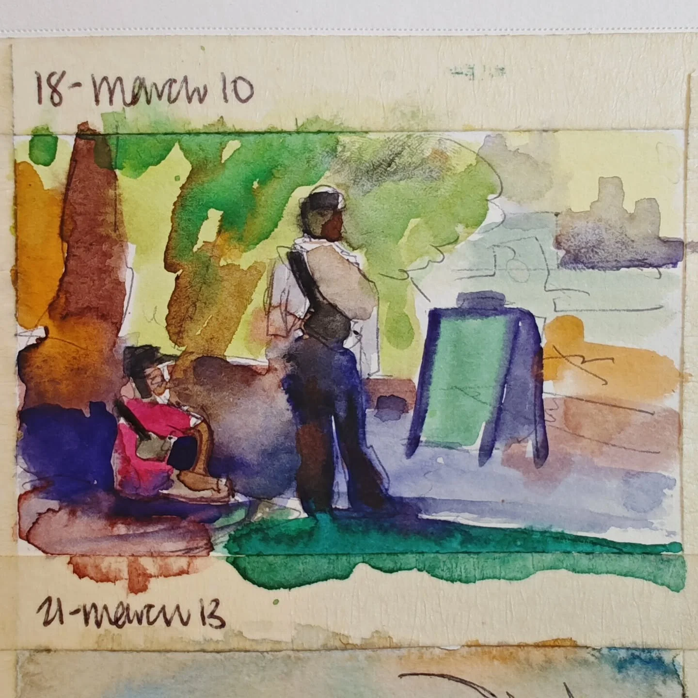 For my #100dayproject I am learning water mediums! Today is pen with watercolor on top. This project is good for me because I am doing many smaller paintings to discover what I like. I learned in this one that I love a little wet into wet action that