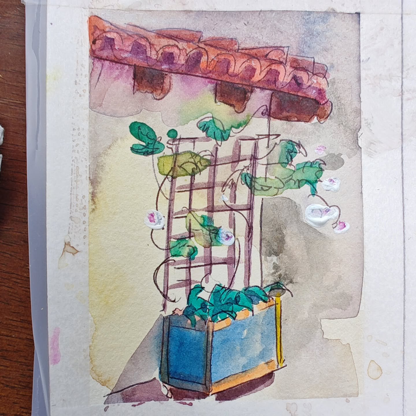 Just a little sketch for #pleinairpril they say the key is consistency!
@warriorpainters 
@spanishvillageart 
#balboaparksandiego #watercolorsketch #aceo #sandiegoart
