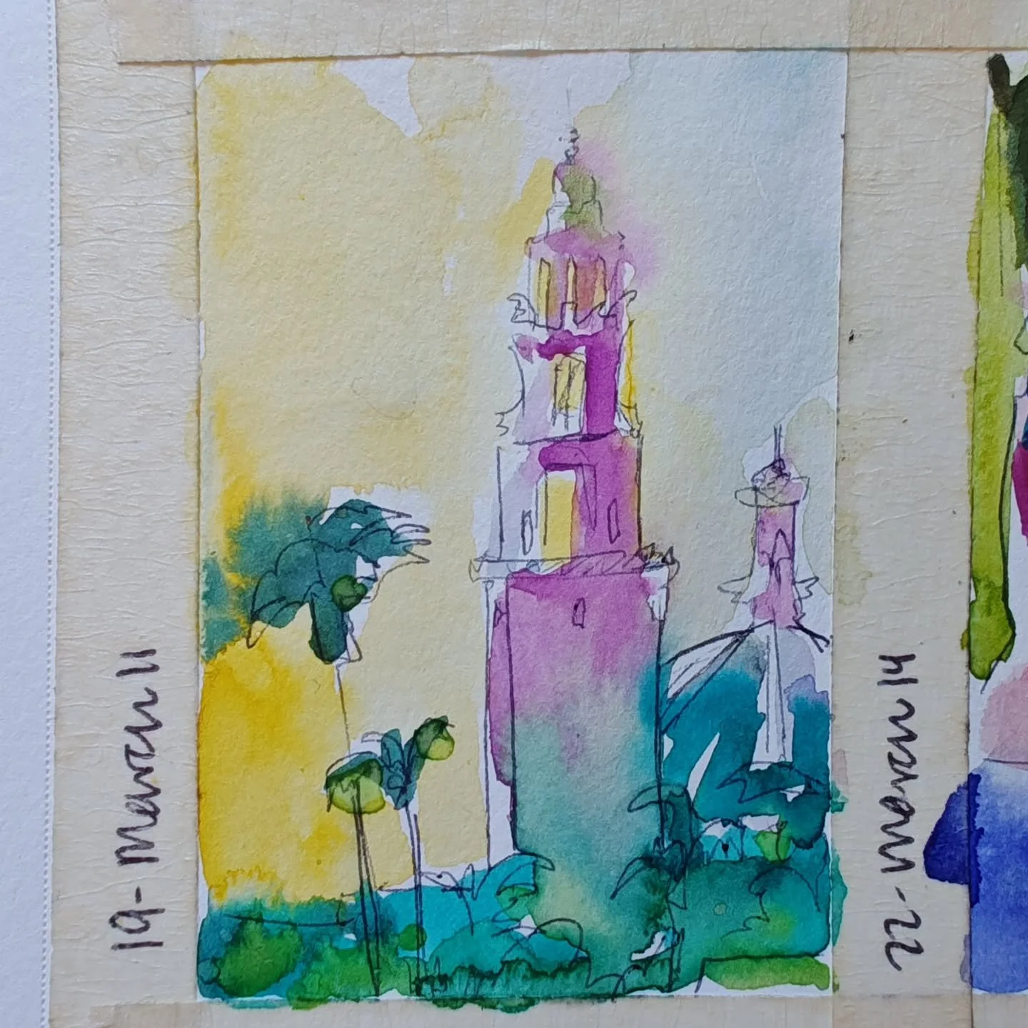 Working on my #100dayproject .This year I am Learning water mediums. 
Watercolors can do some pretty fun stuff!!
.
@dothe100dayproject
#watercolorsketch #watercolorplantstudy #palmtreepainting #aceo