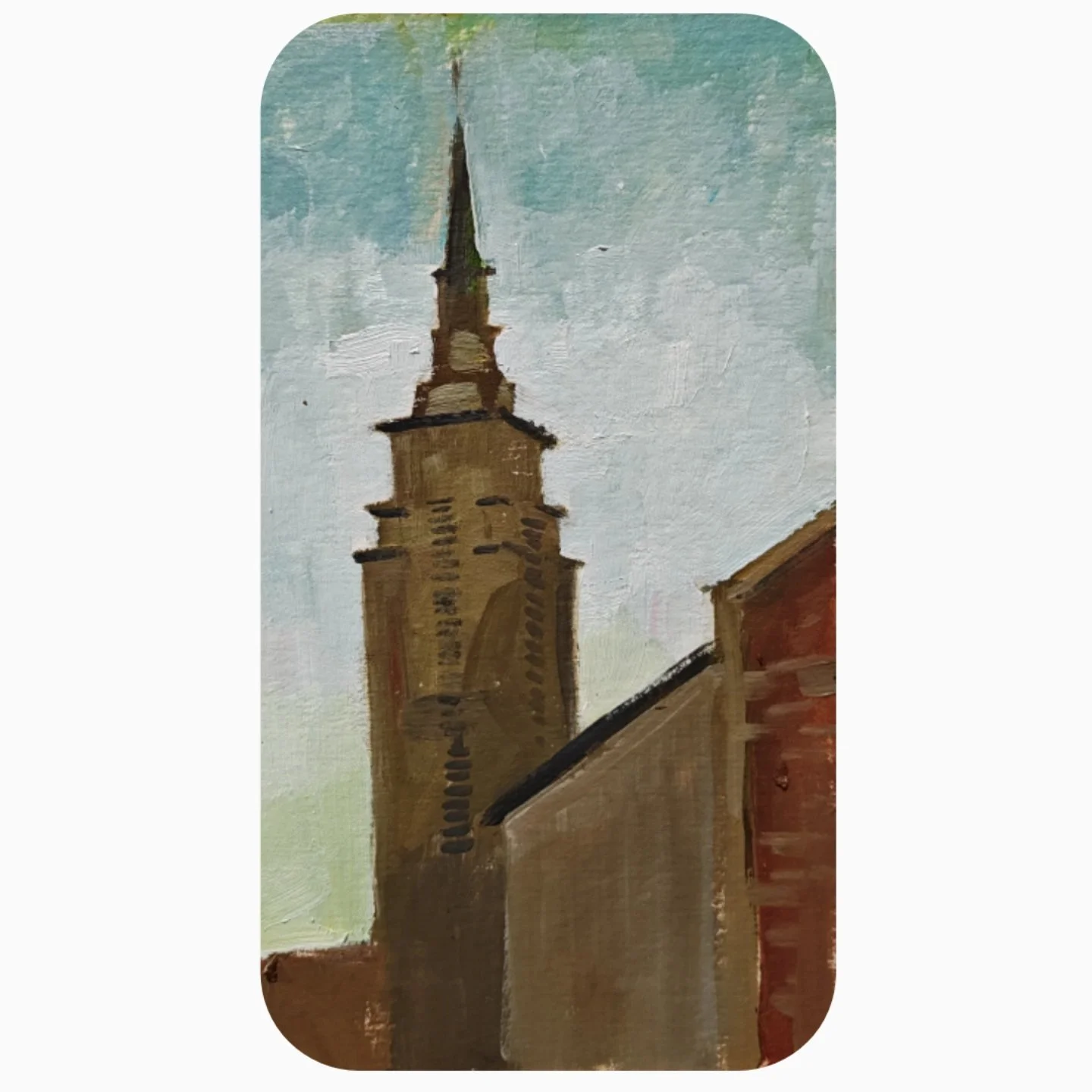 Happy Easter! He is risen! 
.
Adulation
Original Oil painting by Michelle Joy Montrose, painted plein air
4"x7"
Available
.

#gallerywall #originalart #pleinairpainting #churchsteeple #sunsetpainting