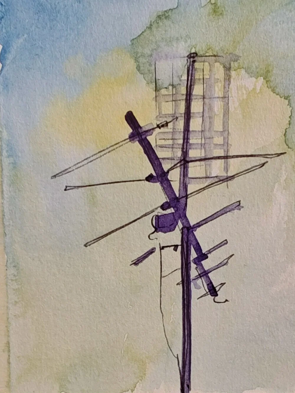 Working on my #100dayproject .This year I am Learning water mediums. 
Watercolors can do some pretty fun stuff!!
.
@dothe100dayproject
#watercolorsketch #watercolorpleinair #sandiego #aceo