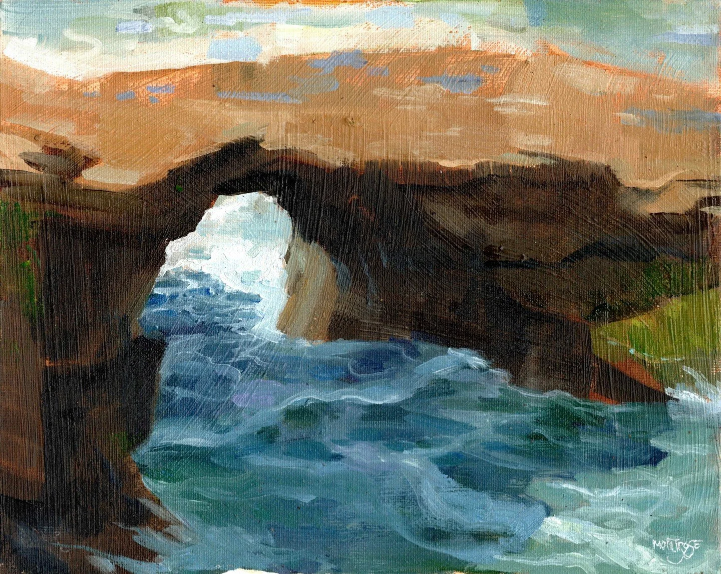 There's bits of ocean spray in this one. Painted on location at Sunset Cliffs in San Diego, CA. 

"keyhole"

8x10

Original Oil Painting done en Plein Air. 

#sunsetcliffs #sandiego #beachpainting #beachscene #pleinairpainting