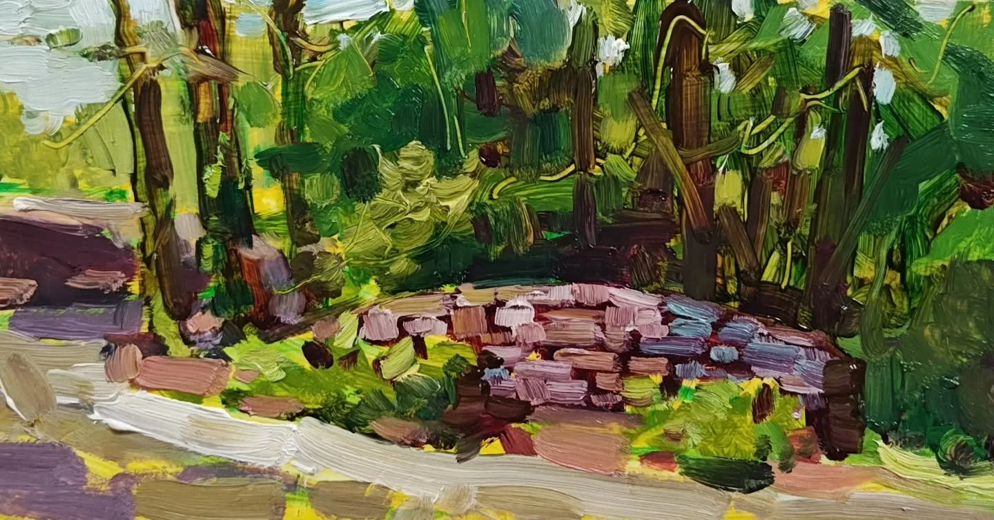 "where the deer pass"
Mini painting a little smaller than 3x6.
Painted yesterday while on vacation visiting family in South Carolina 💕
#pleinairlandscapepainting #bridgepainting #modernimpressionist #clemsonsc #southcarolinapainting